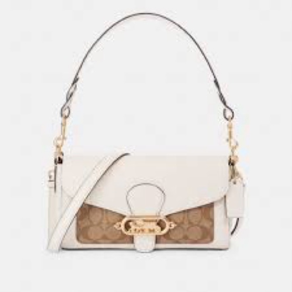 COACH Tabby 26 Signature Logo Coated Canvas Shoulder Bag - Picture 5 of 15